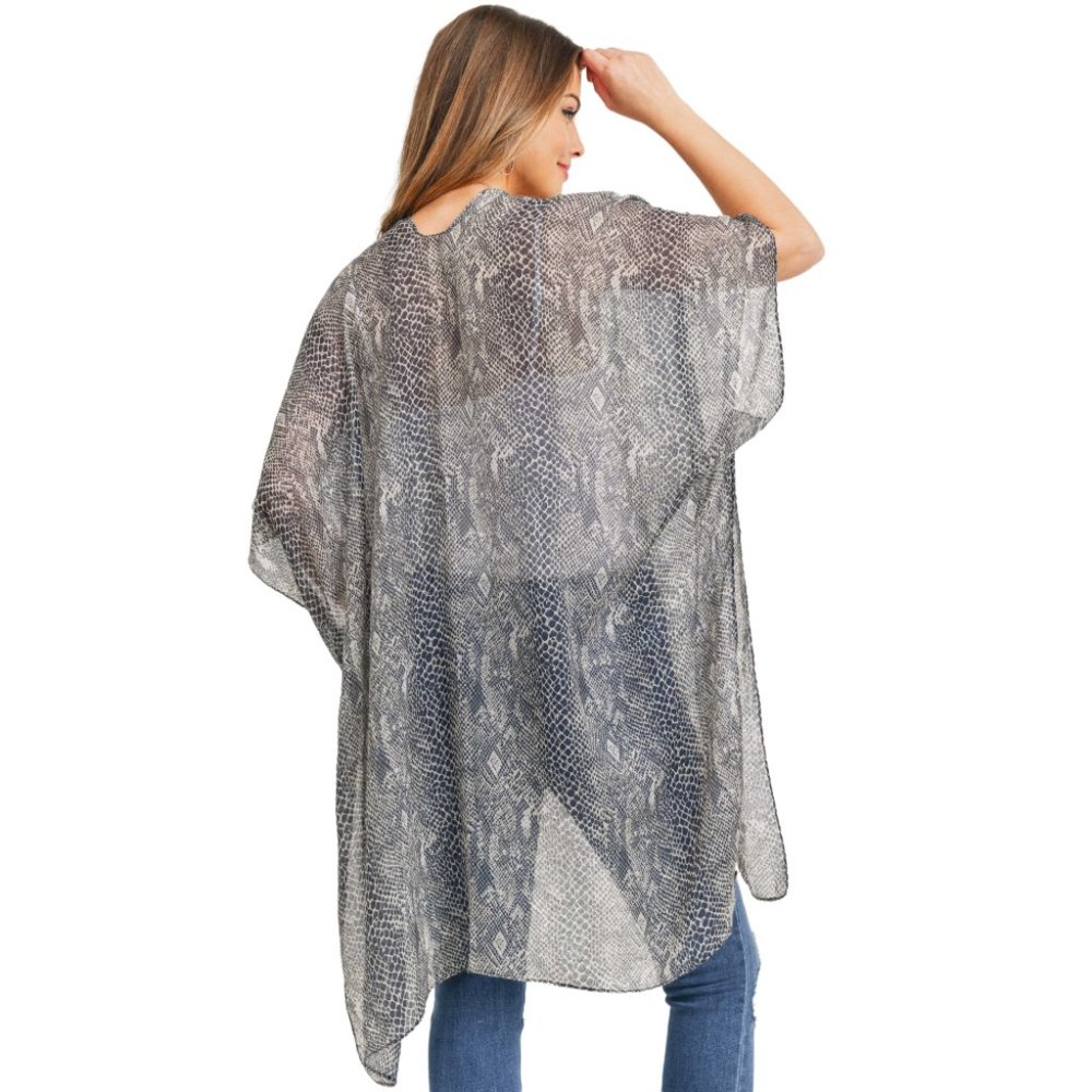 Gray Print Kimono - Picture 6 of 6